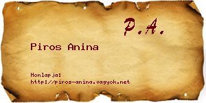 Piros Anina névjegykártya